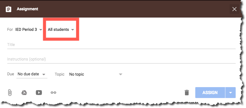 Assigning Individual/Group Assignments in Google Classroom